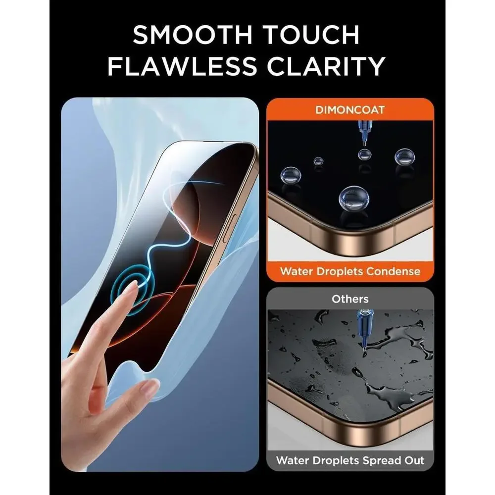Privacy Screen Protector For iPhone 16 PRO-MAX Auto Align Kit 10X Military 4 Pac